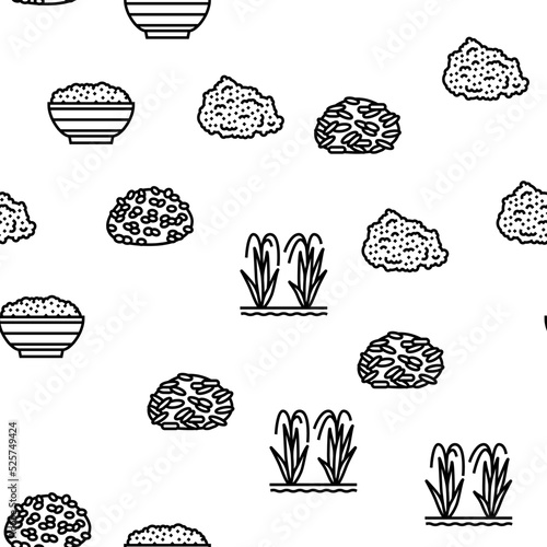 Rice For Preparing Delicious Food vector seamless pattern
