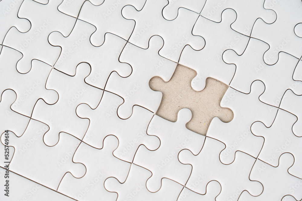 White jigsaw puzzle background for business concept of strategy solution White jigsaw puzzle background for business concept of strategy solution