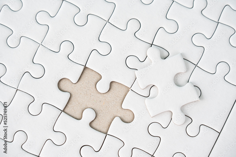 White jigsaw puzzle background for business concept of strategy solution White jigsaw puzzle background for business concept of strategy solution