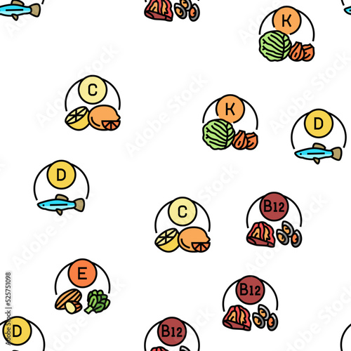 Vitamin Mineral Medical Complex vector seamless pattern