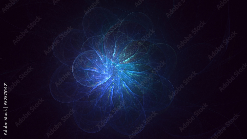 3D rendering abstract blue fractal light background 3D rendering abstract blue fractal light background