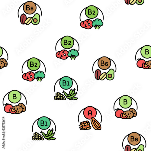 Vitamin Mineral Medical Complex vector seamless pattern