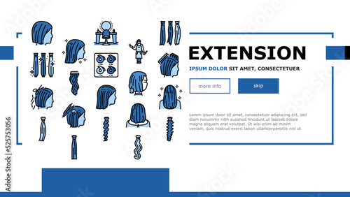 Hair Extension Salon Procedure landing header vector