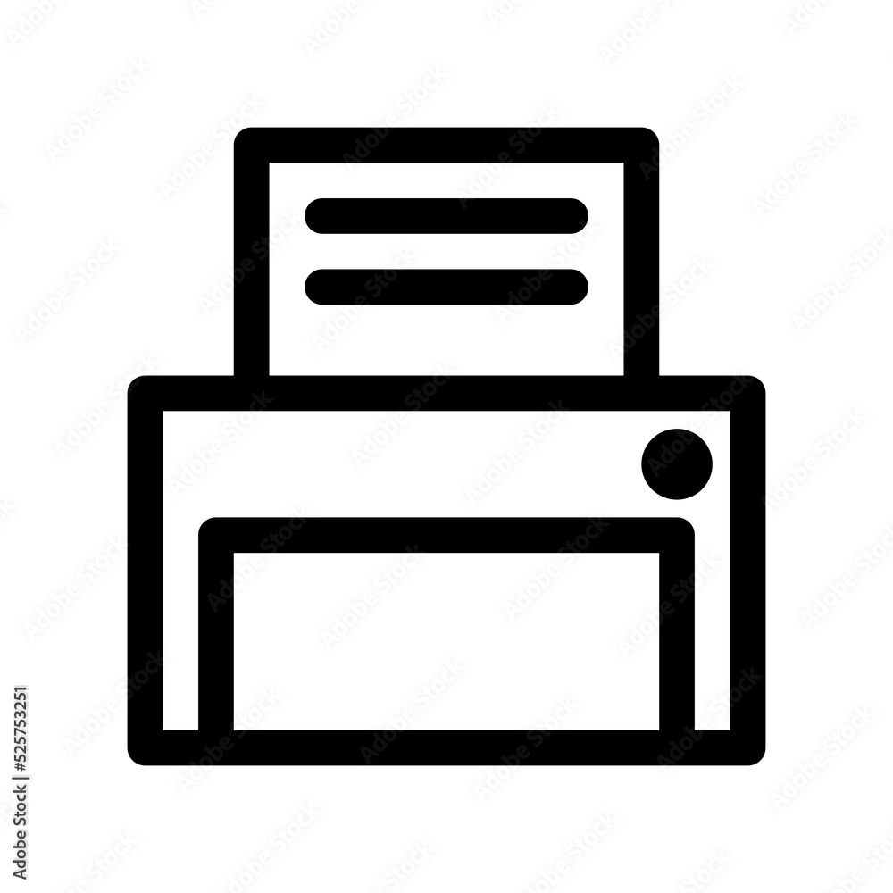 Fototapeta premium Printer outline icon. Black and white item from set dedicated computers and office equipment, linear vector.