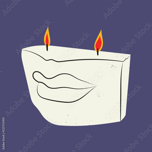 paraffin aromatic candles for aroma therapy isolated on light background. Cute hygge home decoration, holiday decorative design element. Flat cartoon colorful vector illustration.