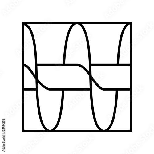 Archimedes screw outline icon. Black and white vector item from set, dedicated to science and technology.