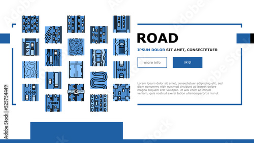 Road Urban And Country Highway landing header vector