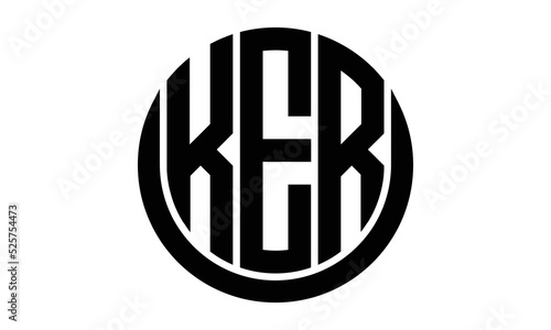 KER three letter circle logo design vector template.  monogram symbol on black & white.