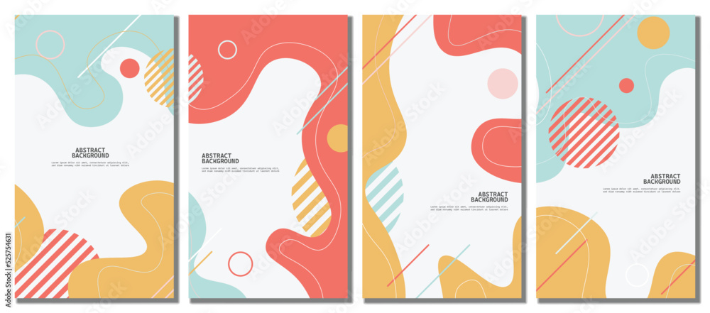 Abstract colorful template set background.