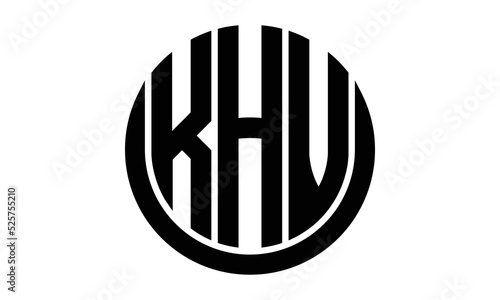 KHV three letter circle logo design vector template.  monogram symbol on black & white. photo