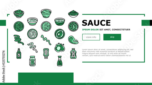 sauce ketchup food mayonnaise landing header vector