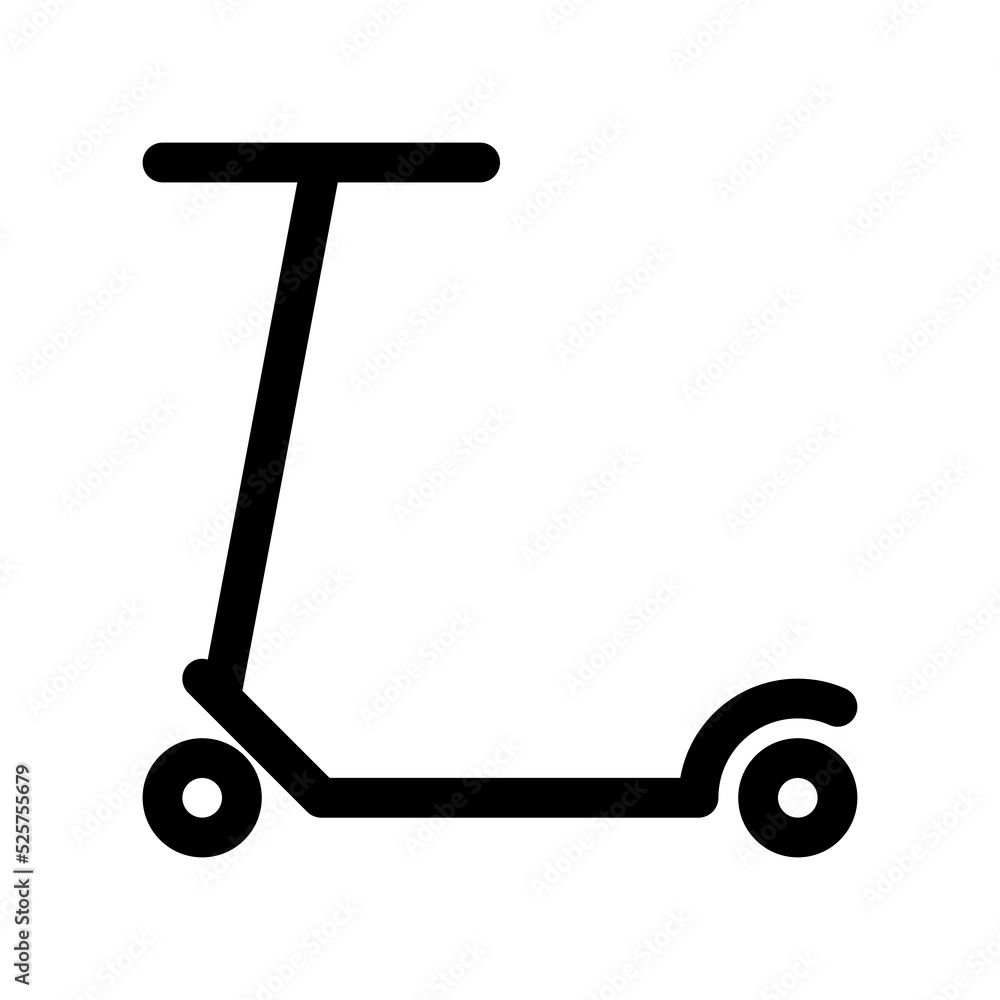 Scooter outline icon. Black and white item from set, linear vector.