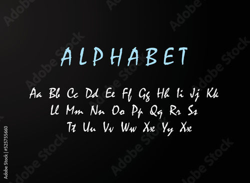 Lettering font isolated on white background. Texture alphabet. Vector logo letters.