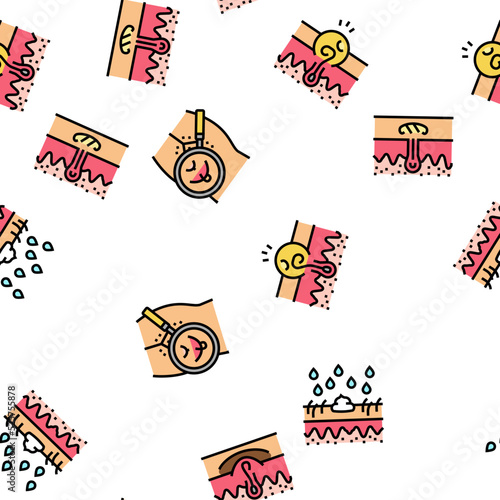 Ingrown Hair Problem Treatment vector seamless pattern