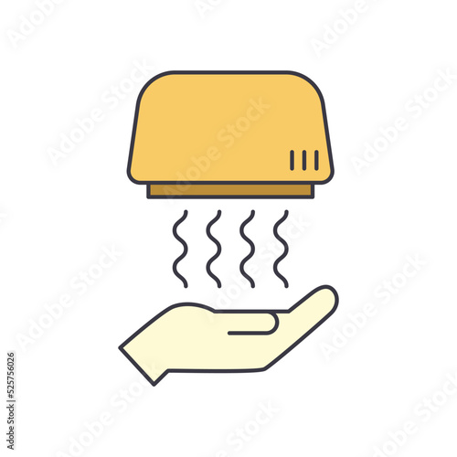 Hand drye icon in color, isolated on white background 