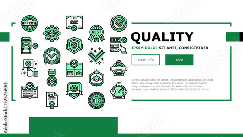 Quality Approve Mark And Medal landing header vector