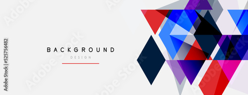 Color triangles composition, geometric abstract background. Techno or business concept, pattern for wallpaper, banner, background, landing page