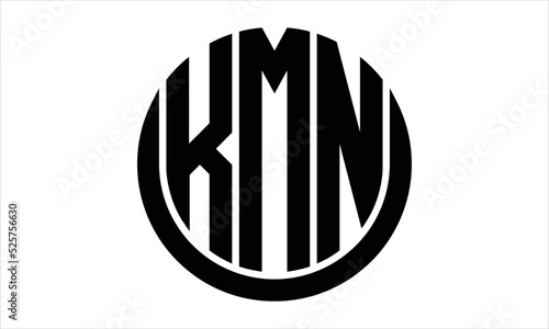 KMN three letter circle logo design vector template.  monogram symbol on black & white. photo