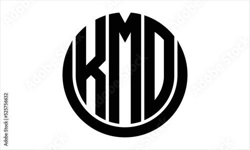 KMO three letter circle logo design vector template.  monogram symbol on black & white. photo