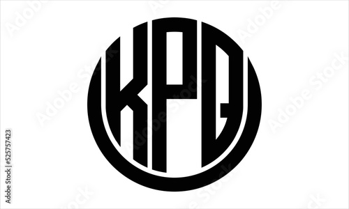 KPQ three letter circle logo design vector template.  monogram symbol on black & white. photo