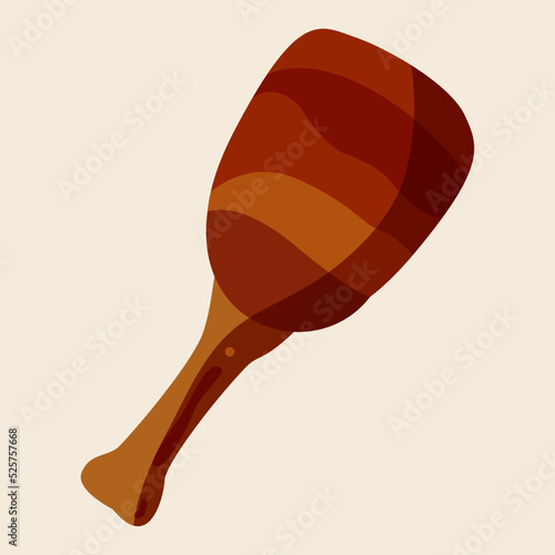 chicken thigh piece icon, isolated chicken leg vector illustration.