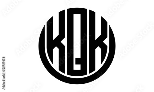 KQK three letter circle logo design vector template.  monogram symbol on black & white. photo