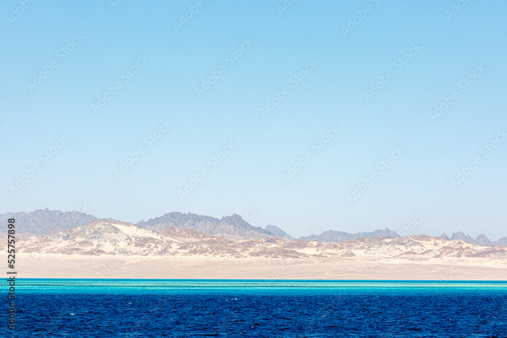 View to the shore near Sharm el Sheikh from the Red sea View to the shore near Sharm el Sheikh from the Red sea
