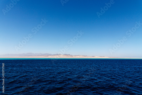 View to the shore near Sharm el Sheikh from the Red sea