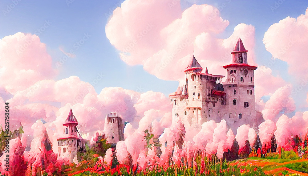 3D illustration Fantasy Castle Wallpaper HD. Beautiful 3D Castle ...