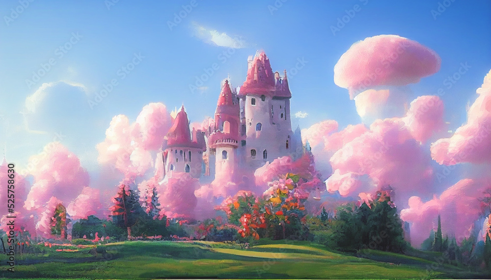3D illustration Fantasy Castle Wallpaper HD. Beautiful 3D Castle