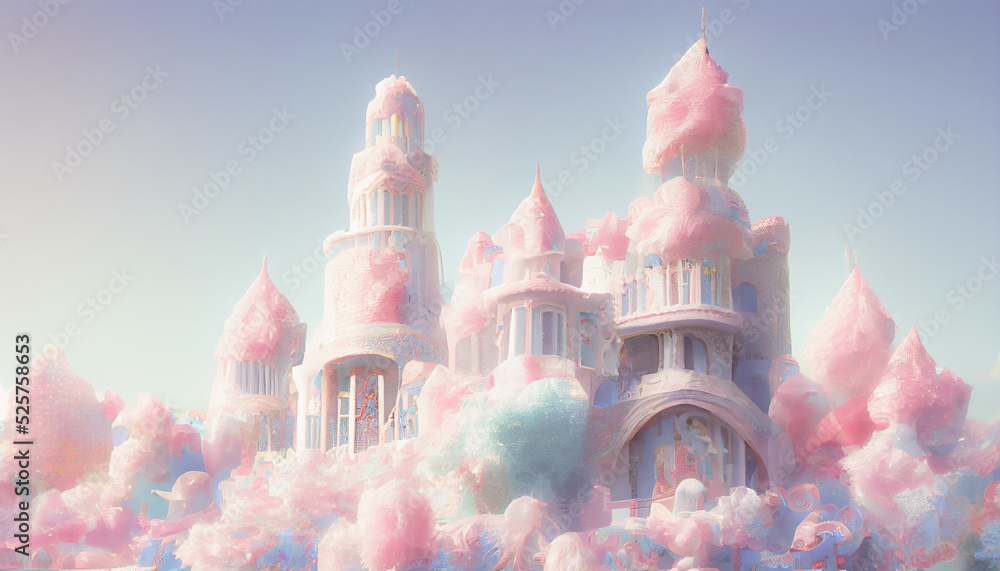 3D illustration Fantasy Castle Wallpaper HD. Beautiful 3D Castle