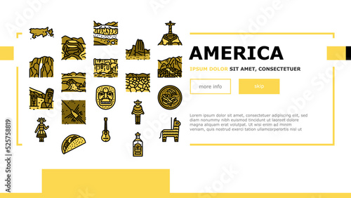 South America Scape And Tradition landing header vector