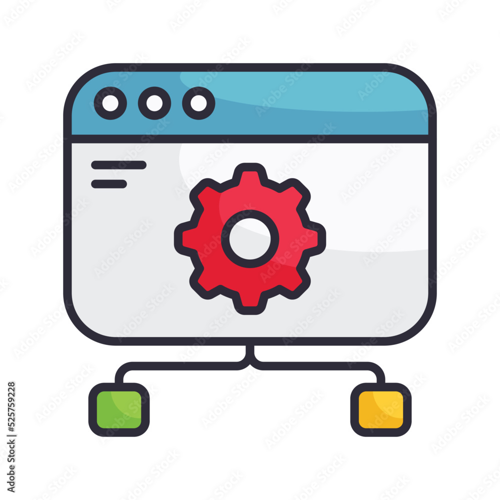 Network Setting vector Filled Outline Icon Design illustration on White background. EPS 10 File Network Setting vector Filled Outline Icon Design illustration on White background. EPS 10 File