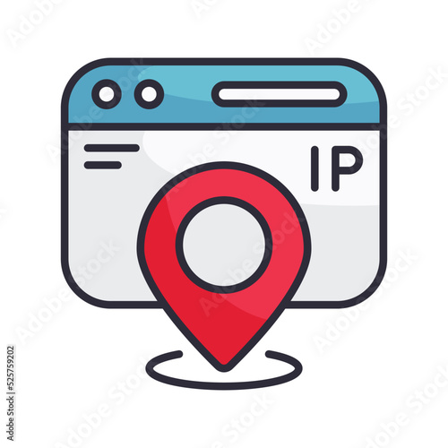 Ip Address vector Filled Outline Icon Design illustration on White background. EPS 10 File 