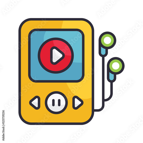 Mp3 vector Filled Outline Icon Design illustration on White background. EPS 10 File 