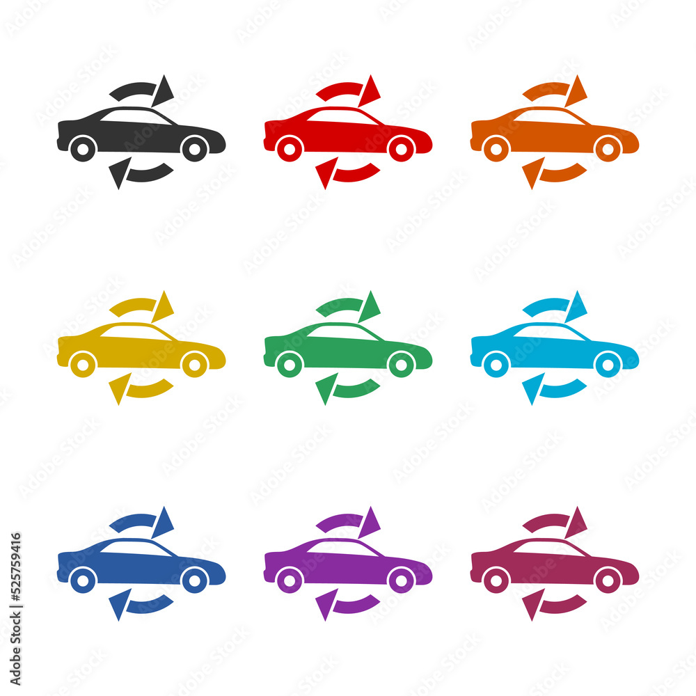 Car rent. Car sharing service icon. Set icons colorful Car rent. Car sharing service icon. Set icons colorful