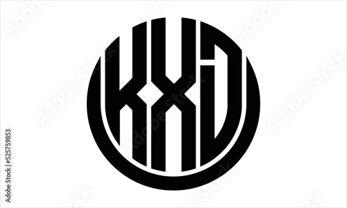 KXD three letter circle logo design vector template.  monogram symbol on black & white. photo