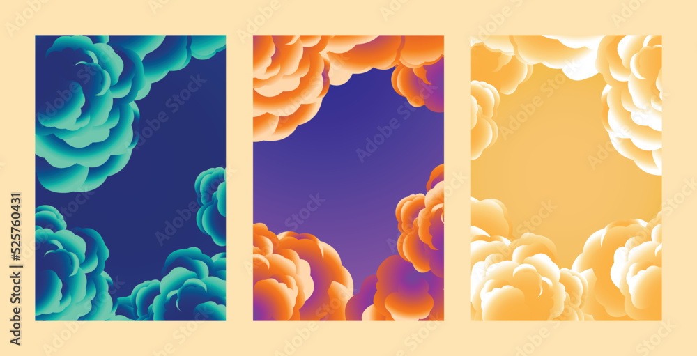 Cloud background with colorful style