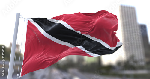 3d illustration flag of Trinidad and Tobago. flag symbols of Trinidad and Tobago. photo
