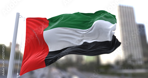 3d illustration flag of United Arab Emirates. flag symbols of United Arab Emirates. photo