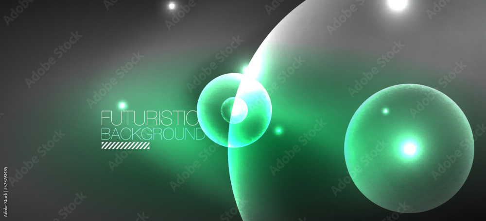 Abstract background with neon glowing light effects. Round shapes, triangles and circles. Wallpaper for concept of AI technology, blockchain, communication, 5G, science, business and technology Abstract background with neon glowing light effects. Round shapes, triangles and circles. Wallpaper for concept of AI technology, blockchain, communication, 5G, science, business and technology