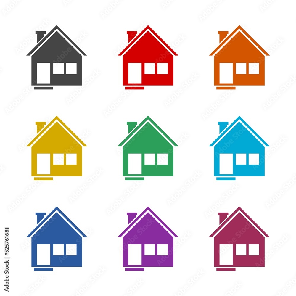 House home icon. Set icons colorful House home icon. Set icons colorful