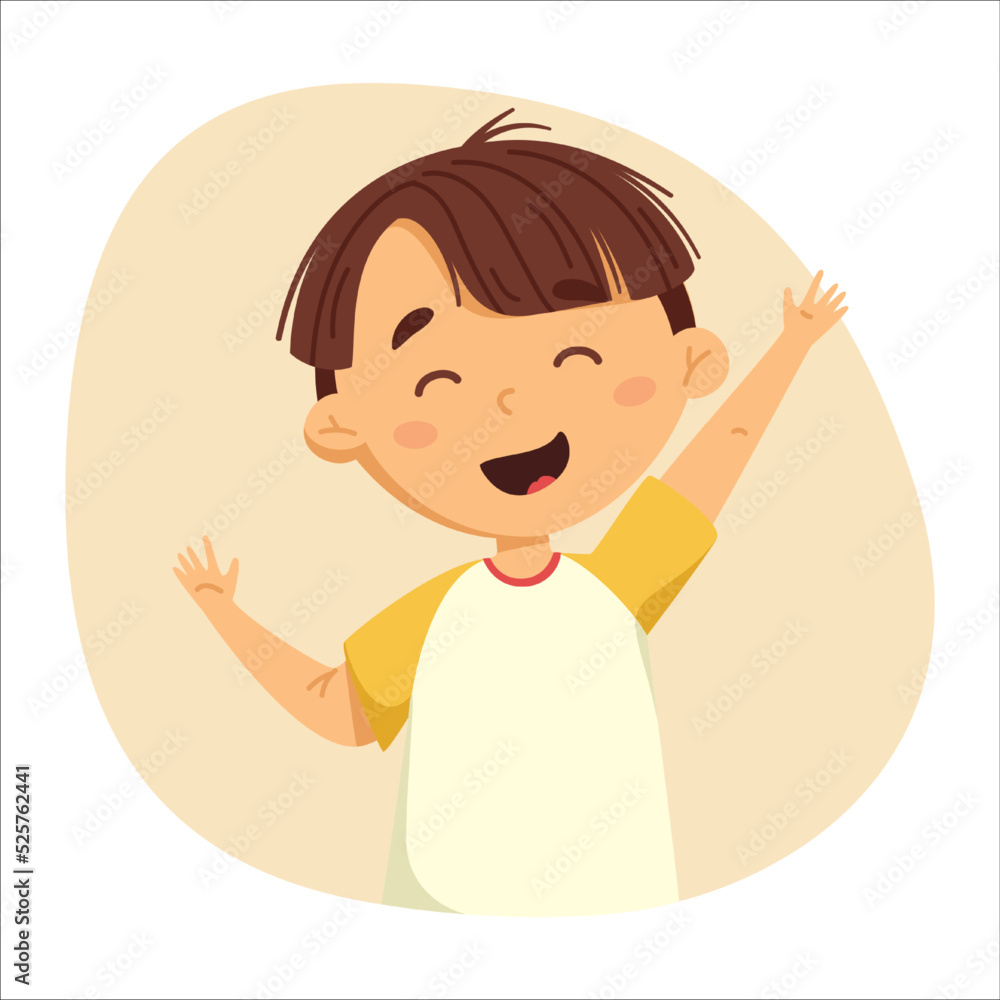 Happy boy cartoon vector collection. Vector illustration isolated on colorful background. Ideal for kids posters and cards Happy boy cartoon vector collection. Vector illustration isolated on colorful background. Ideal for kids posters and cards
