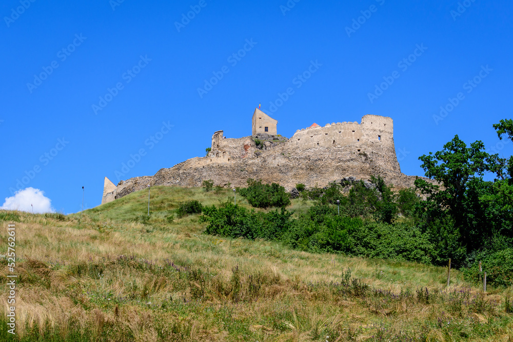 Rupea Citadel (Cetatea Rupea) after renovation in Brasov county, in the southern part of Transylvania (Transilvania) region, Romania in a sunny summer day.
