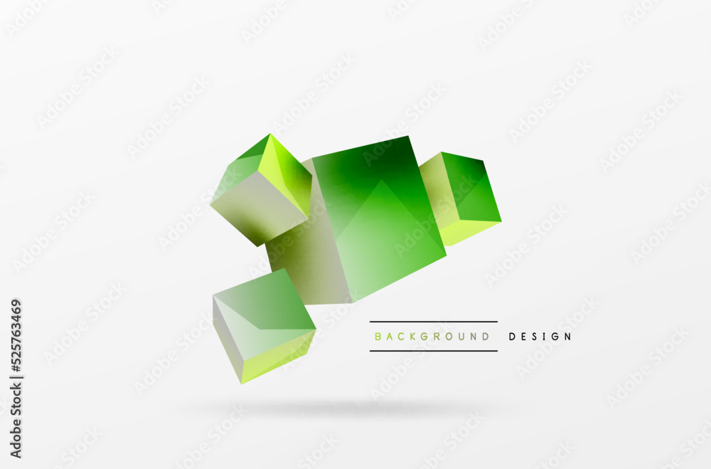 3d cubes vector abstract background. Composition of 3d square shaped basic geometric elements. Trendy techno business template for wallpaper, banner, background or landing 3d cubes vector abstract background. Composition of 3d square shaped basic geometric elements. Trendy techno business template for wallpaper, banner, background or landing