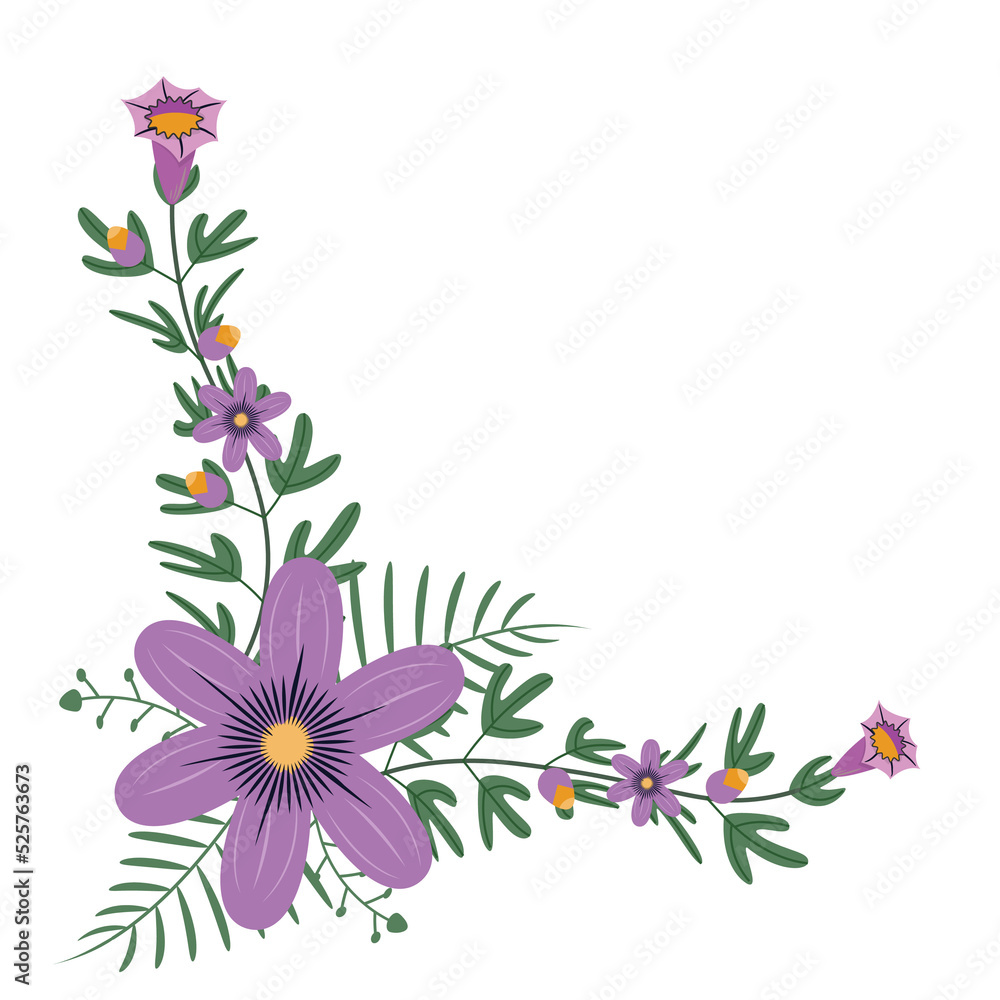 Obraz premium purple flower and leaf