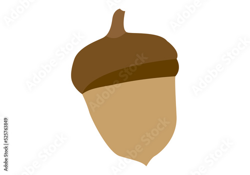 Icono marrón de bellota en fondo blanco.