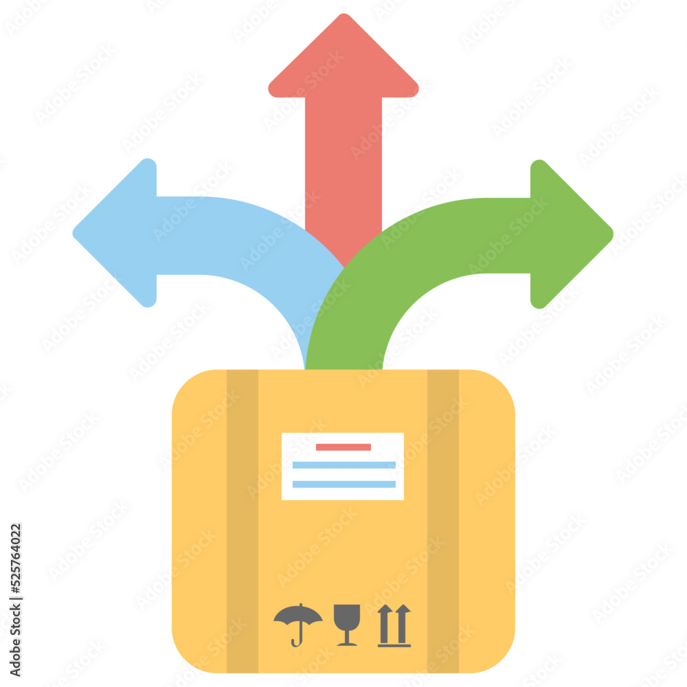 Delivery Distribution Arrows Flat Colored Icon Delivery Distribution Arrows Flat Colored Icon