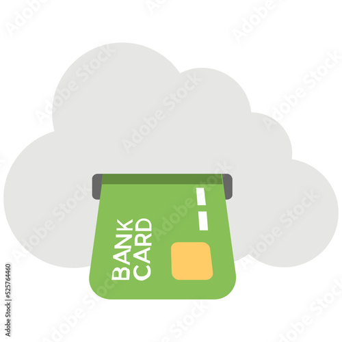 Cloud Ebanking Flat Colored Icon