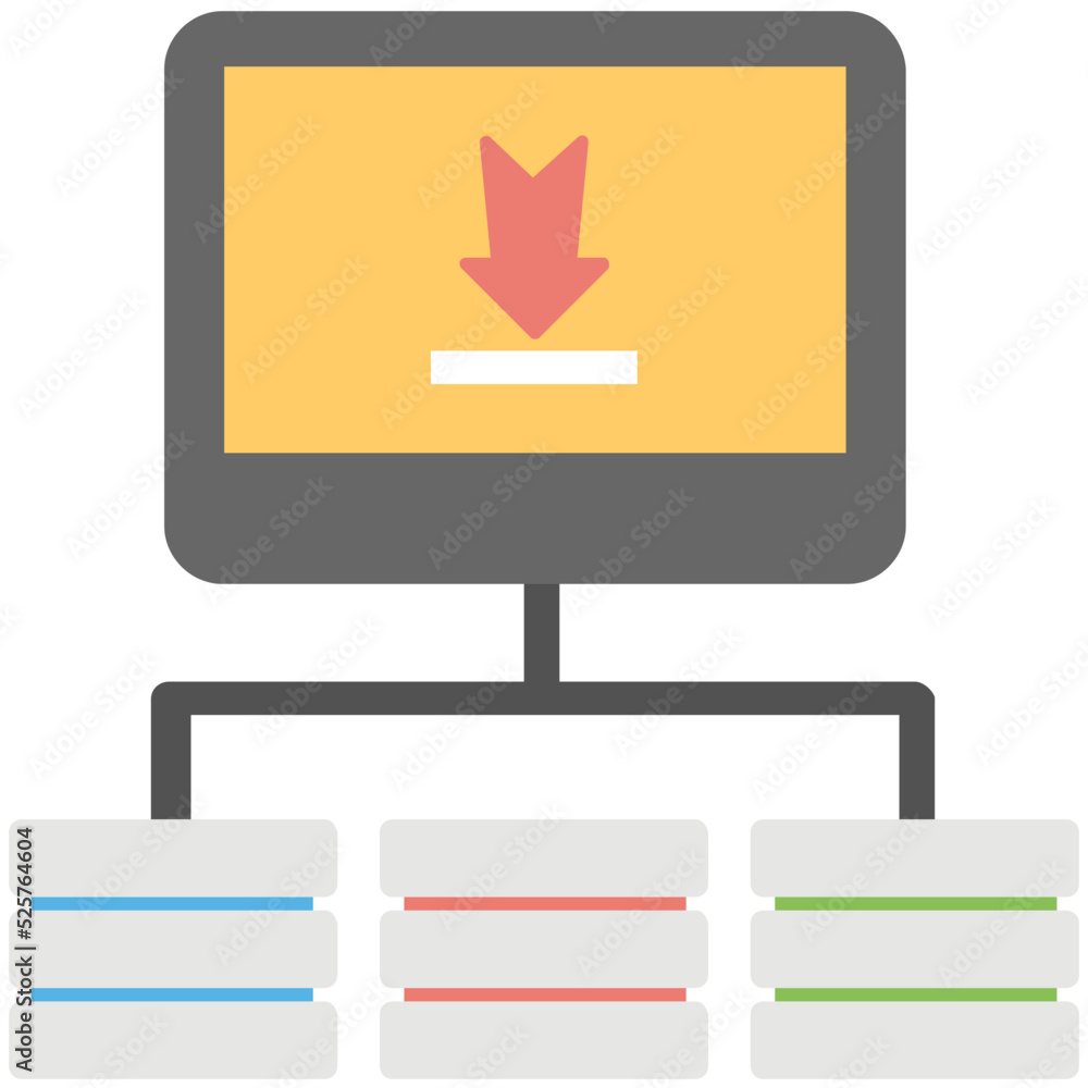 Server Backup Flat Colored Icon Server Backup Flat Colored Icon